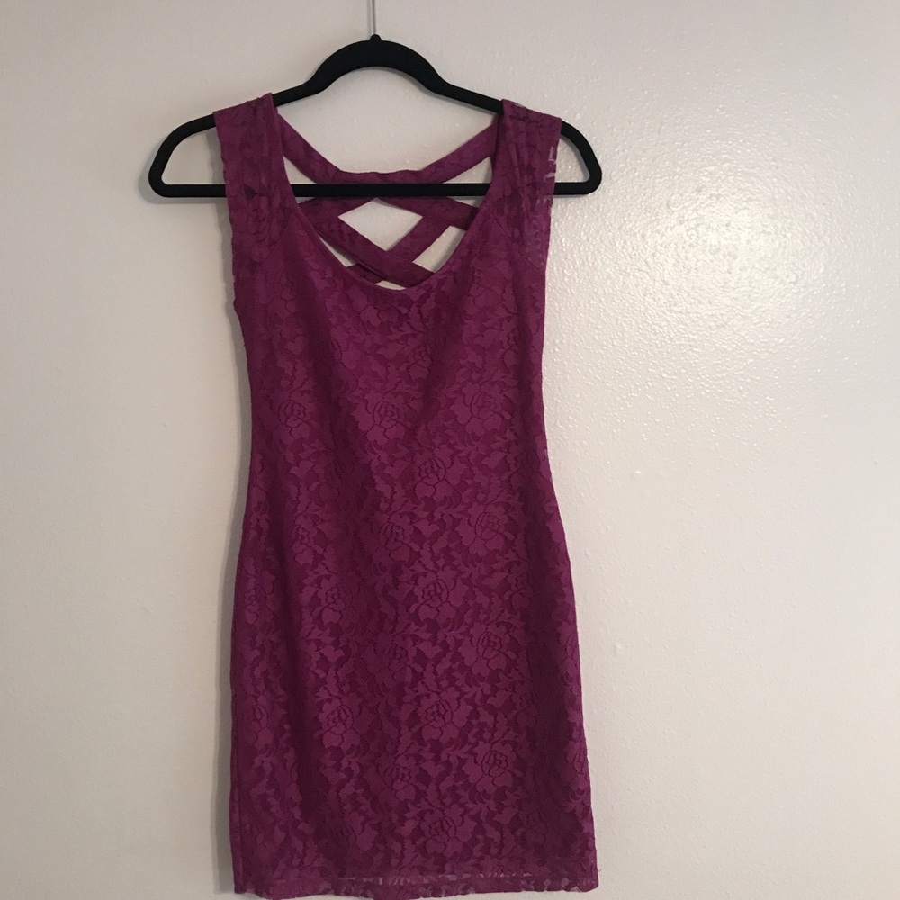 Purple body con dress
